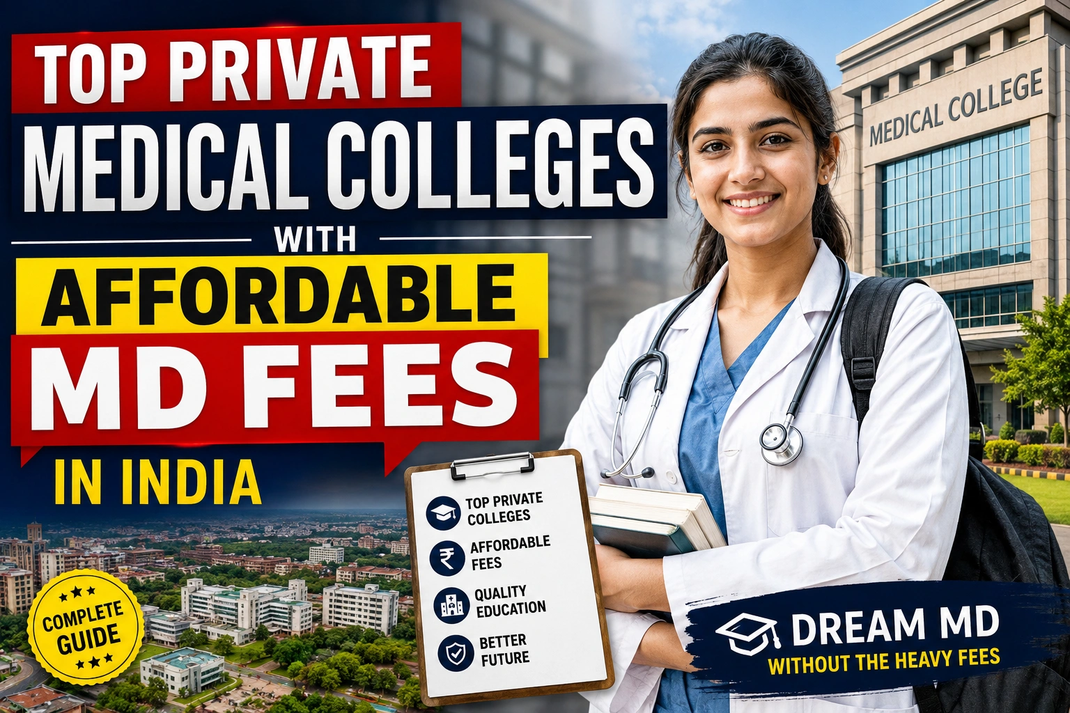 Top Private Medical Colleges with Affordable MD Fees in India 
